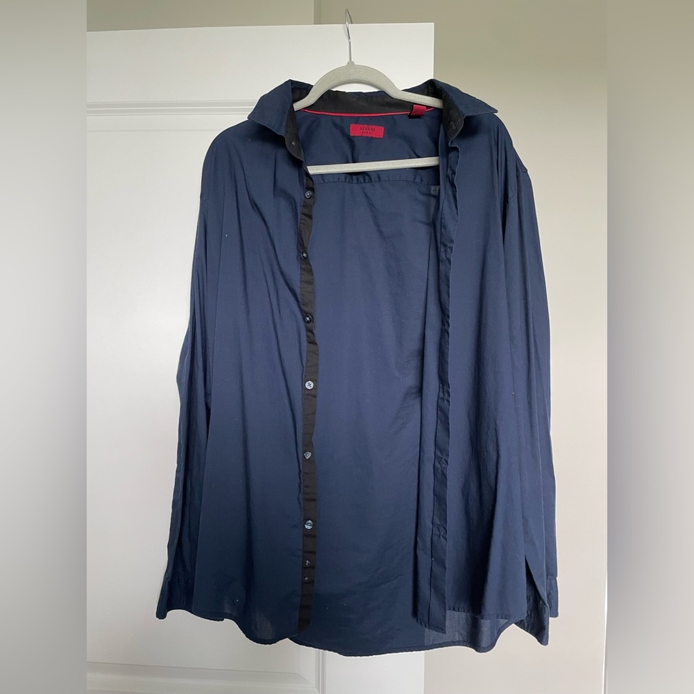 Alfani Blue Lightweight Shirt Jacket with Streamlined Design